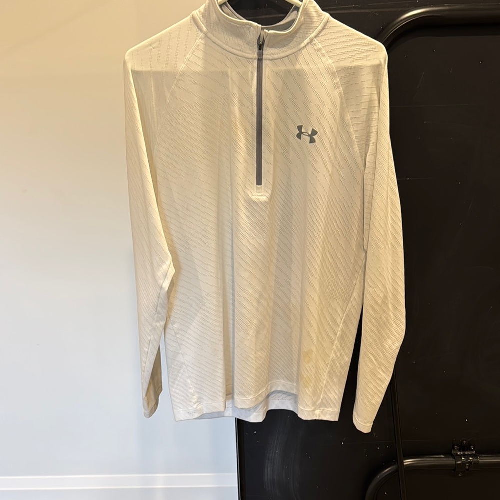 Under Armour Light Gray Quarter Zip Pullover - Picture 1 of 1